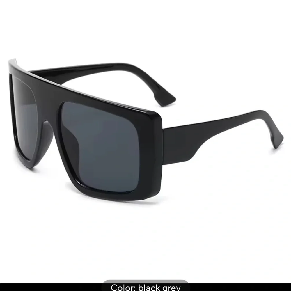 Bold Black Oversized Shield Sunglasses 0395